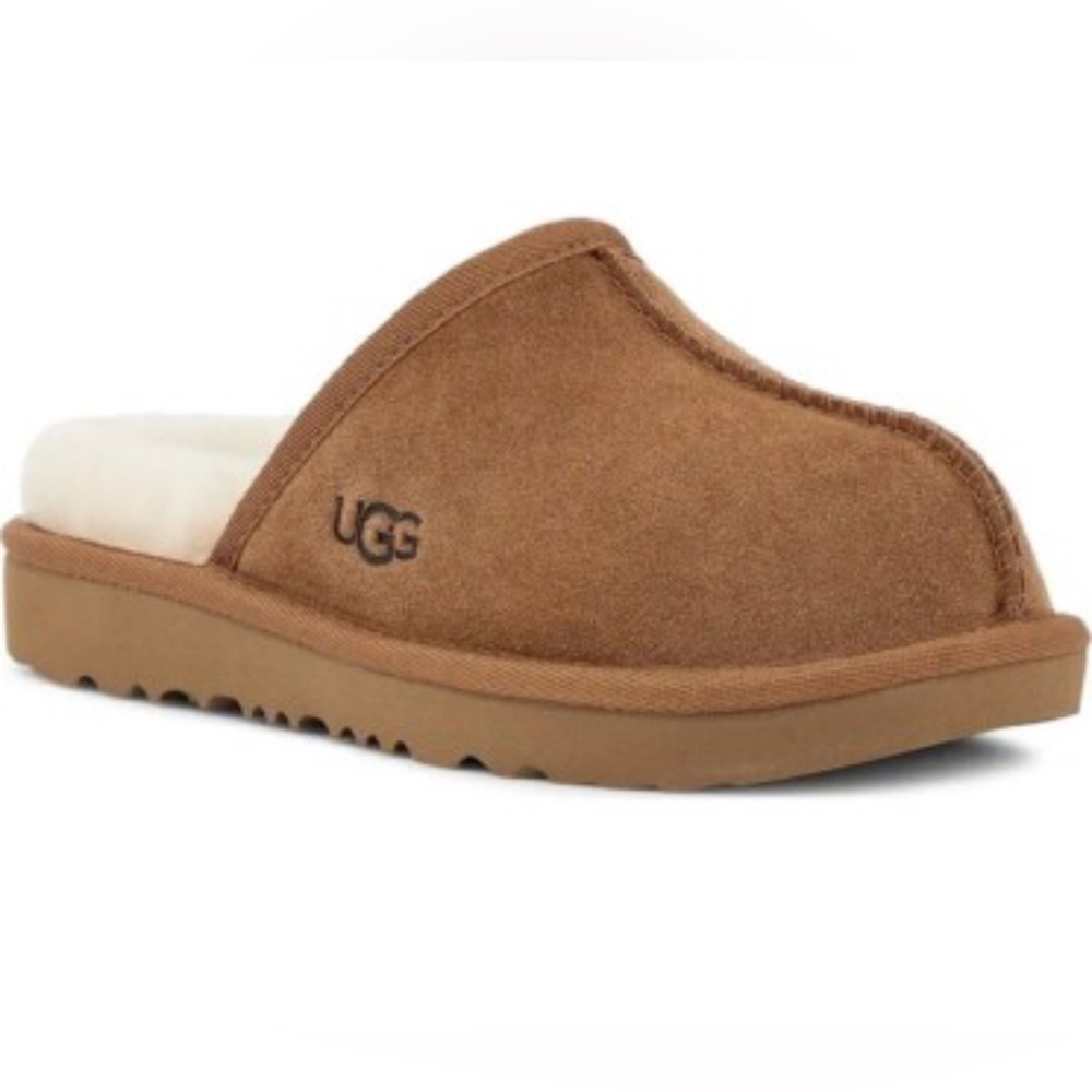 UGG Tan Suede Slip-On Slippers Kids size 10